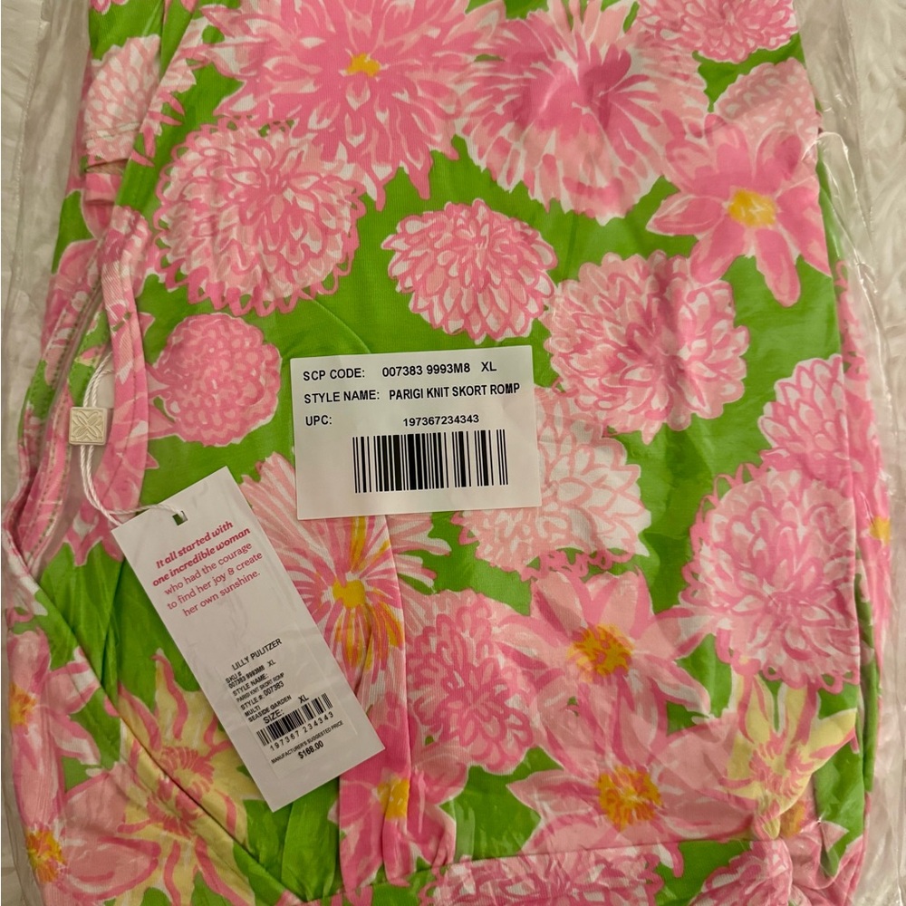 NWT Lilly Pulitzer PARIGI SKORT ROMPER in “Seaside Garden” MSRP $168 sz XL - Picture 5 of 10